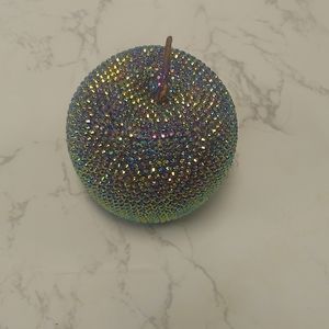 Custom purple rhinestone ceramic Apple